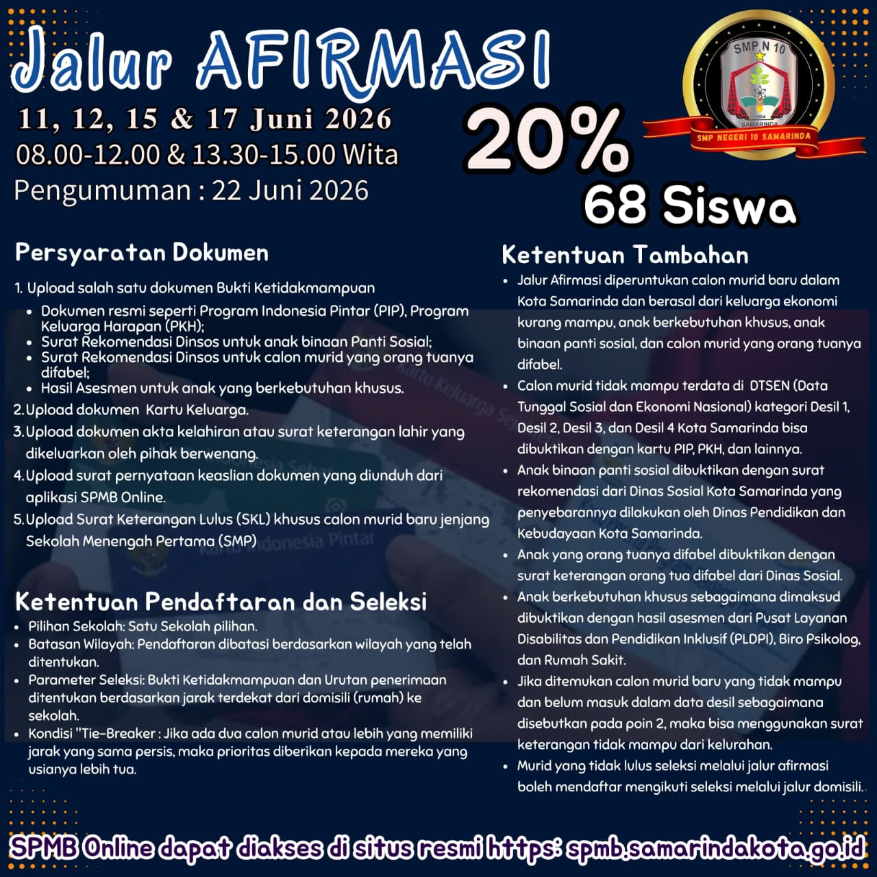 SPMB Jalur Afirmasi